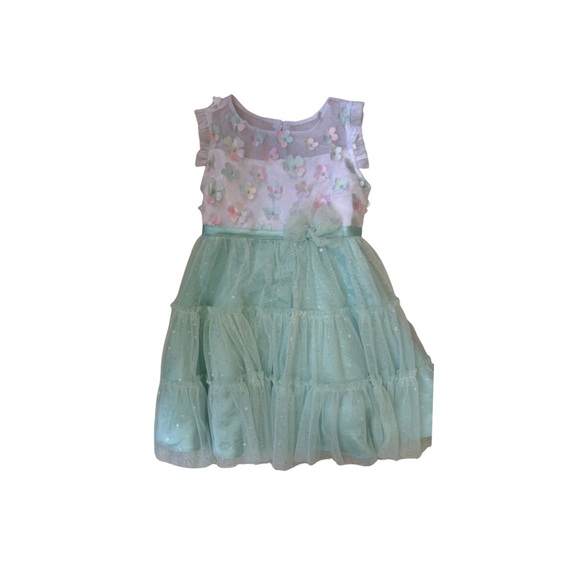 🌸 Jona Michelle Green White Formal Spring Holiday Easter Dress 3T - Picture 2 of 6